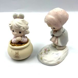 Precious Moments Vintage Ensesco End Of My Rainbow & February Birthday Figurine